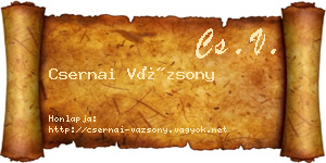 Csernai Vázsony névjegykártya